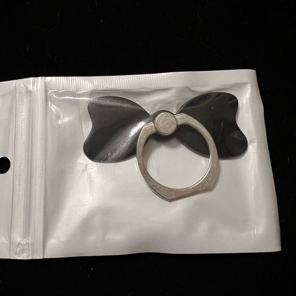 Cell Phone Finger BowKnot Holders set of 3 Pink Gold and Black - Picture 3 of 5